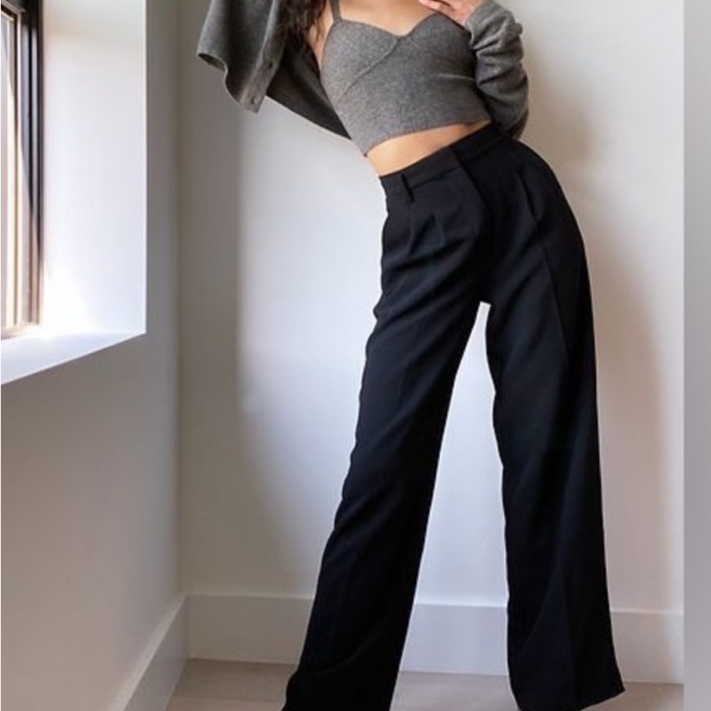 Aritzia Black Wide Leg Pants